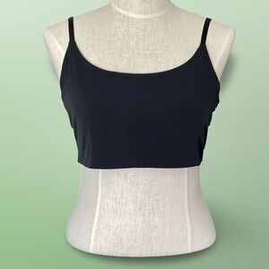 Open Edit Stretchy Black Adjustable Strap Cropped Camisole Tank Top Bra Sz1X